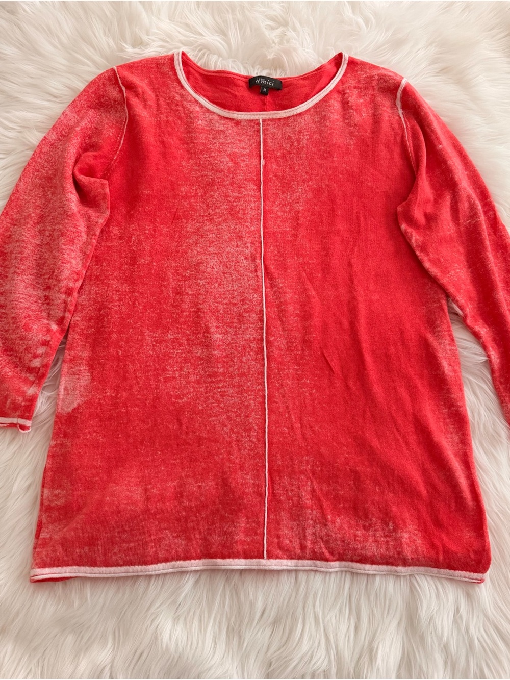 Tahari Coral Long Sleeve Velvet-Effect Tee